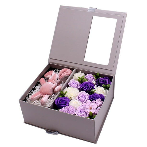 Hermosas flores de jabón de baño con aroma floral, jabón de baño, regalos de cumpleaños, flor de jabón Púrpura
