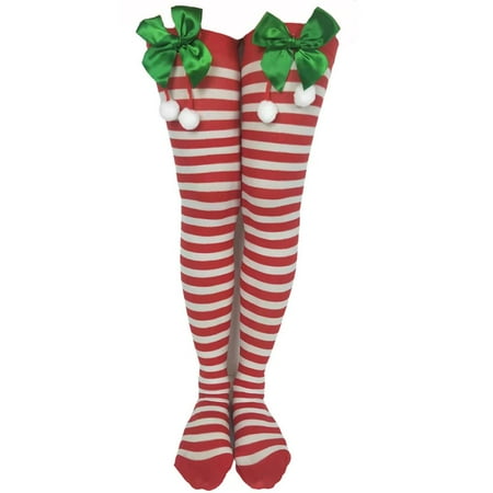 

New Party Accessories Apparel Christmas Stockings Long tube Knee socks RED&WHITE 2