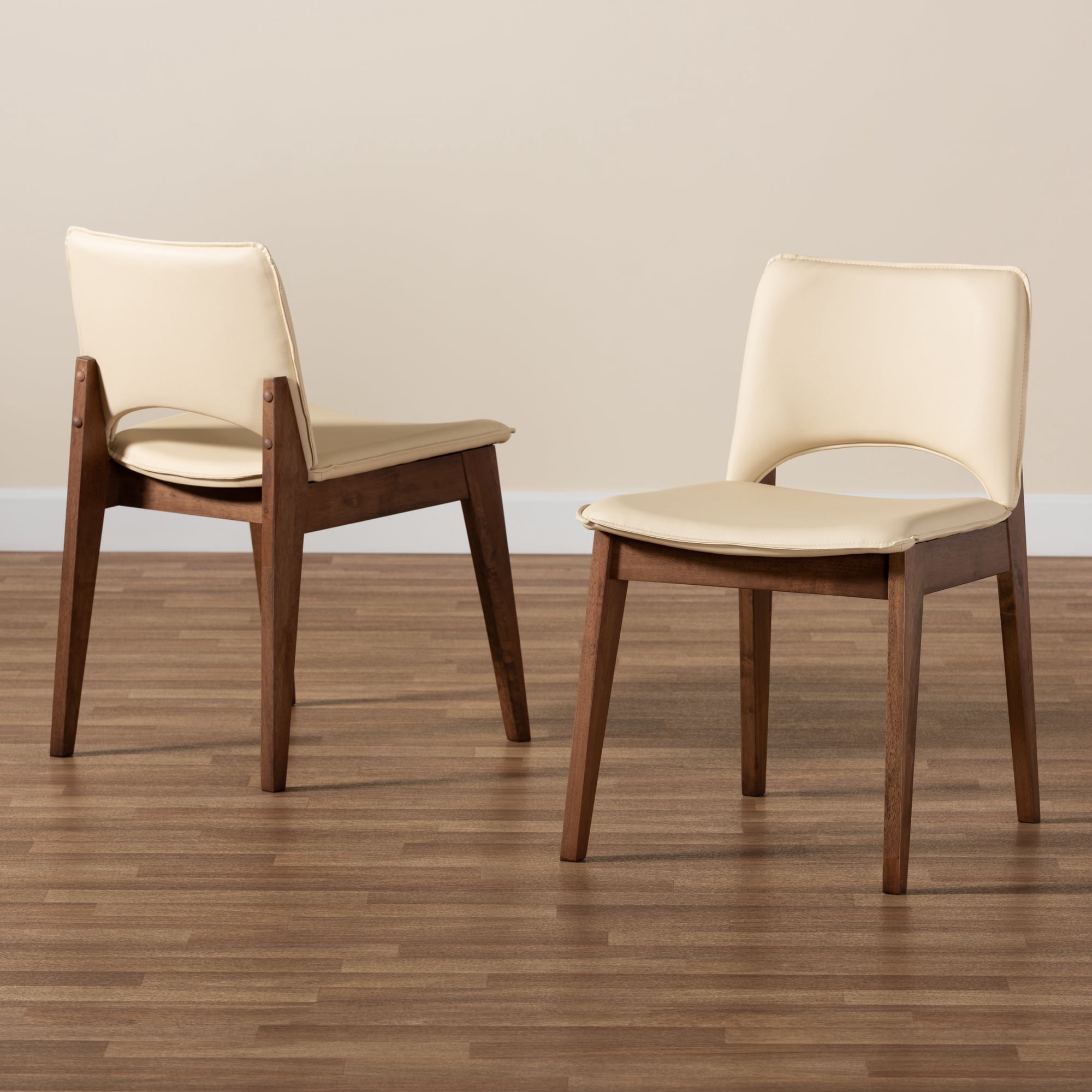 Baxton Studio Afton Dining Chair, Set of 2, Beige