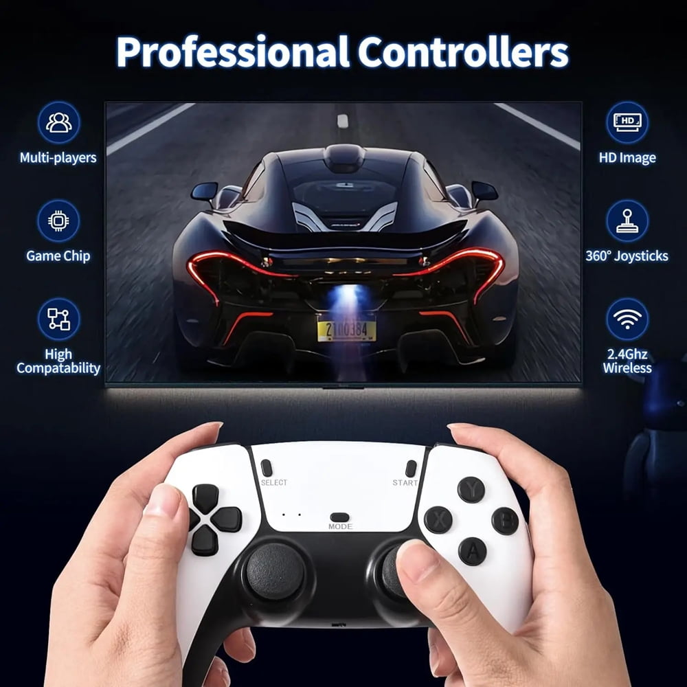 X2 4K Retro Game Stick Video Game Controller with 2 Wireless Controllers