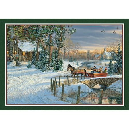 lang holiday sleigh ride photo box christmas cards walmart com
