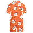 thumbnail image 4 of asdoklhq Onesie Pajamas for Women Women Christmas Printed Stand Up Collar Pocket Short Sleeved Top Shorts Home Wear Pajama Set Orange 2X, 4 of 8