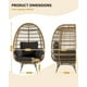 thumbnail image 2 of Silla Huevito Sobredimensionada con Giro 360°, Silla de Rattan con 4 Cojines Gruesos, Diseño para Exterior y Todo Clima, Capacidad 350 lbs, 2 of 5