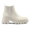 thumbnail image 2 of Pennysue Women's Platform Chelsea Booties Off-white Round Toe Ankle Boots Size 8.5, 2 of 5