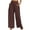 Wine, variant on qolati Comfy Lightweight Wide Leg Lounge Trousers with Pockets