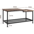 thumbnail image 2 of GAOMON Coffee Table, 2-Tier Center Table, Rustic Living Room Table with Mesh Shelf, Rectangle Cocktail Table, Small Table with Metal Frame, Easy to Assemble, 2 of 8