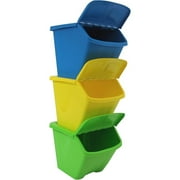 30 Gallon Stackable Recycle Storage Bins 3 PC Set
