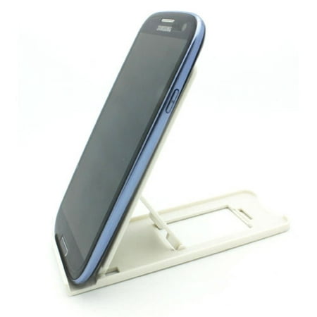 White Compact Portable Fold-up Stand Compatible With Doro Doro 824 SmartEasy - Google Pixel 3 XL - GreatCall Jitterbug Smart2 - HTC U12 Plus, Google Nexus 9, Desire 626s 555 530, Bolt