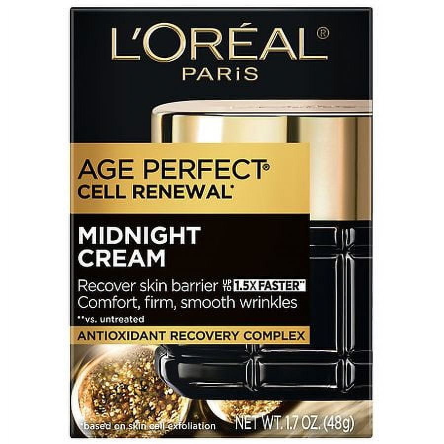 L'Oreal Paris Age Perfect Cell Renewal Midnight Cream Skin Care Anti-Aging Night Cream With Antioxidants 1.7 oz