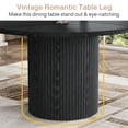 thumbnail image 6 of Finmind 47" Round Dining Table for 4, Farmhouse Kitchen Table with Metal Base, Modern Small Dinner Table for Dining Room, Kitchen, Chairs Not Included, Black, 6 of 7