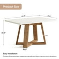 thumbnail image 2 of Finmind 47-inch Dining Table for 4 People, Modern Kitchen Table with Wooden Legs for Kitchen and Dining Room, Small Space, White and Brown, 2 of 8