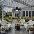 thumbnail image 4 of Parrot Uncle 20" Modern Black IP65 Waterproof Outdoor Caged Plug-in LED Ceiling Fan with Remote Control, 4 of 15