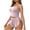 Pink, variant on 2 Piece Pajamas Set for Women Ribbed Spaghetti Strap Camisole Crop Top High Cut Slit Shorts Sleepwear Outfits (2XL, Pink)
