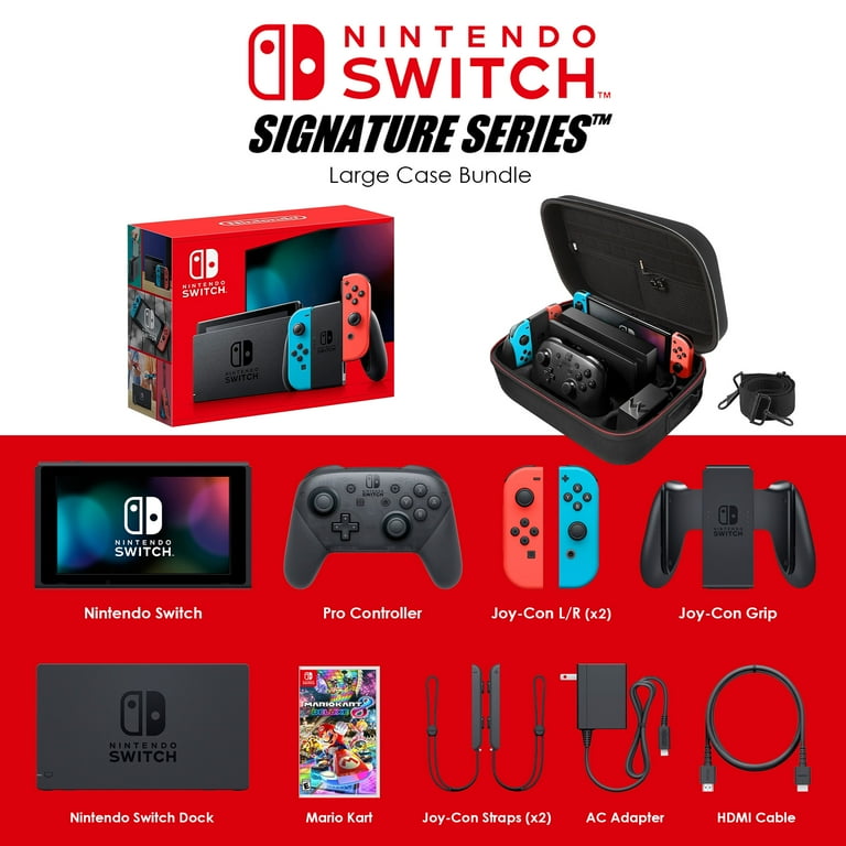 Nintendo Switch Neon Blue/Red with Mario Kart 8 Deluxe Bundle