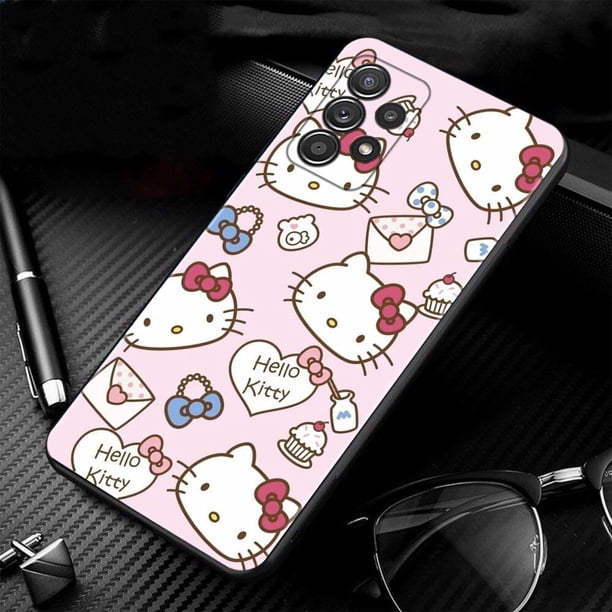Funda de teléfono para Samsung Galaxy A52, A12, A32, A51, A21s, A71, A13, A53, A22, A31, A72, A03, 4G, 5G, dibujos animados de Hello Kitty Fivean unisex