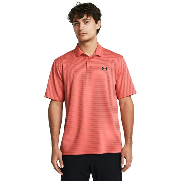 Men's Under Armour Performance 3.0 Stripe Polo Color: Coho Size: XXL