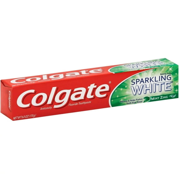 Colgate Sparkling White Baking Soda Anticavity Fluoride Toothpaste, Mint Zing 6 oz