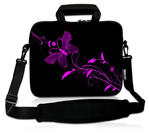 14-15.6 inch, Clock /& Butterfly RICHEN 14 15 15.4 15.6 inch Laptop shoulder bag Messenger Bag Case Notebook Handle Sleeve Neoprene Soft Carring Tablet Travel Case with Accessories pocket for ASUS//HP//DELL//Macbook//Acer and more