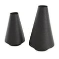 thumbnail image 6 of DecMode 14", 11"H Textured Cone Black Metal Vase, Set of 2, 6 of 9