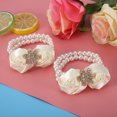 thumbnail image 2 of 2pcs Beautiful Hand Flower Bridesmaid Wrist Corsage Decorations Pearl Satin( Lvory White), 2 of 8