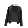thumbnail image 2 of YueHuiYing Women's Fashion Solid Color Long Sleeve Stand-up Collar Blouses Leisure Base Layer Tops, 2 of 6