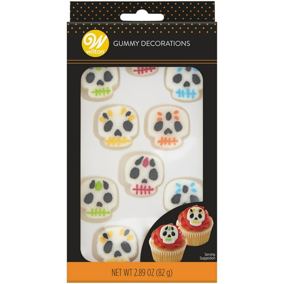 Wilton Gummy Skull Decorations 10 Count Package