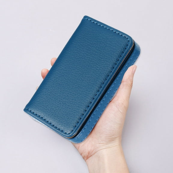 Blue Business Card Holder with Design for Storing Cards Safely and Stylishly Fits in
