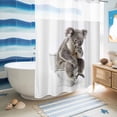 thumbnail image 5 of No Hook Shower Curtain, Funny Koala Shower Curtains for Bathroom with See Through Top Window, Cute Art Fun Lovely Animals on Toilets Waterproof & Washable Bath Curtain 60"x72", 5 of 9
