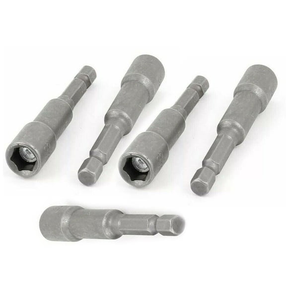 5Pcs 8 mm Magnetic Tech Screw Driver Tek Bit Drill Nut Setter Roofing Cladding TAPDRA Spare Part