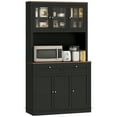 thumbnail image 1 of HOMCOM 71" Pantry Cabinet with Microwave Space, Tall Kitchen Hutch, Black, 1 of 10