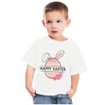 thumbnail image 4 of TIMIFIS T-Shirt de Pâques pour Tout-Petits Garçons Filles T-Shirts Graphiques Été Mignon Imprimé Oreilles de Lapin Ufs Col Rond Manches Courtes, 3 Ans, 4 of 4