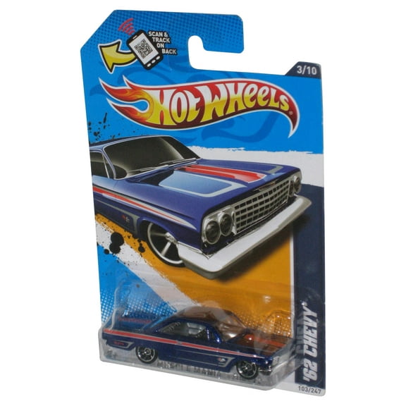Hot Wheels Muscle Mania 3/10 GM '12 Blue '62 Chevy Toy Car 103/247