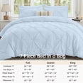 thumbnail image 4 of Sasttie Queen Size Comforter Set, 7-Piece Bed in a Bag, Pintuck Bedding Sets for All Season, Light Blue, 4 of 8
