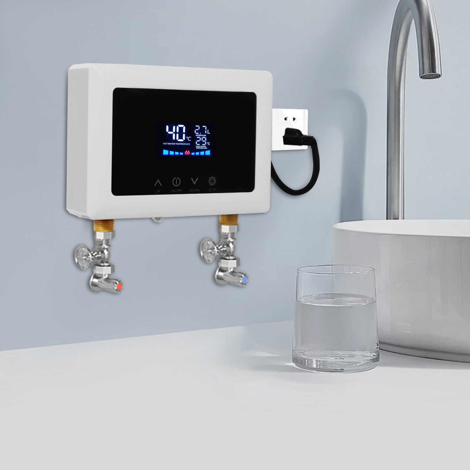 Wall Mounted Electric Instant Hot Water Heater Mini Small Water Tank 3000W YF001-02