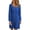 Blue, variant on Fesfesfes Women Dress Casual Fall Solid U-Neck Buttons Long Sleeve Waist Dress Clothes Sale