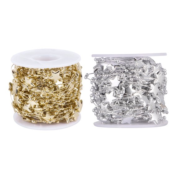 2 Rouleaux de Pendentif de Perles de Noël Accessoires de Chaîne de Perles Décoratifs