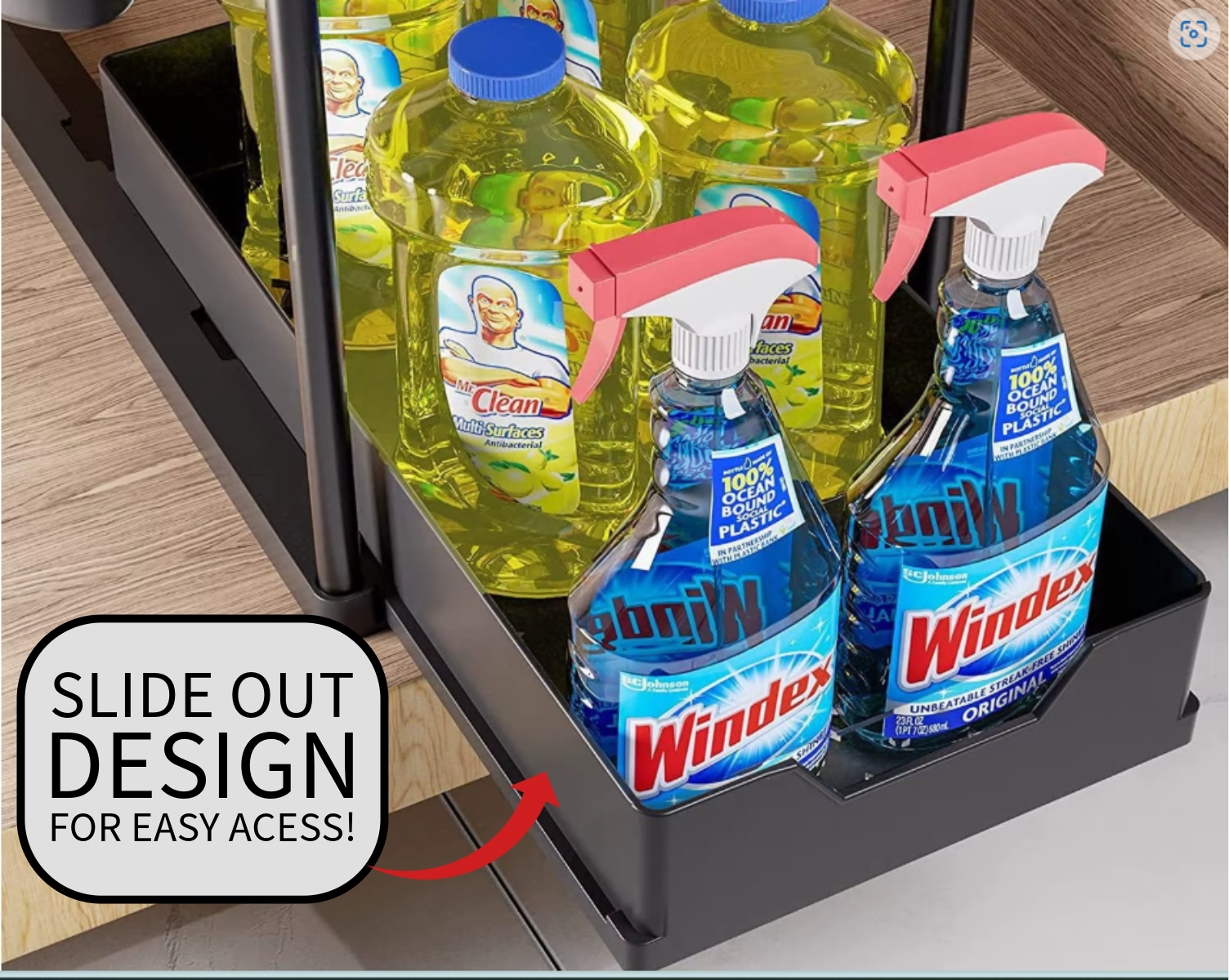 GW 2-Pack Under Sink Cabinet Organizer with Pull-Out Shelves For Kitchen Pantry Bathroom Storage