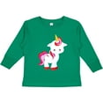 thumbnail image 3 of Inktastic Cute Little Unicorn With Red And Pink Mane, Hearts Girls Long Sleeve Toddler T-Shirt, 3 of 5