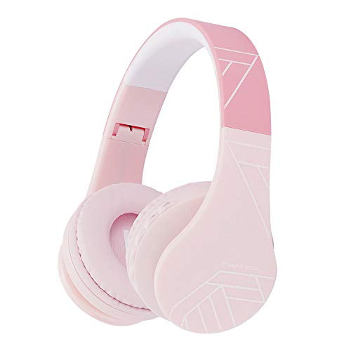 Bluetooth Wireless Headphones with Microphone Foldable with Carry Case Safe Volume 85DB Limited Wireless and Wired Headset with Micro SD/TF for iPhone,PC. PowerLocus Headphones Over-Ear for Kids 