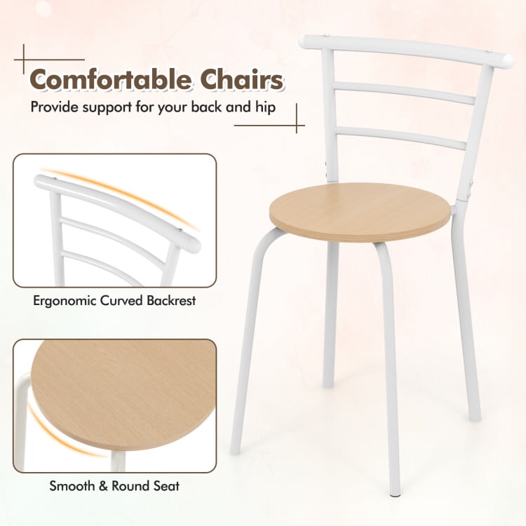 Finihen Dining Set, Dining Table Set, 3 pcs Home Kitchen Bistro Pub Dining Table 2 Chairs Set, for Home, Restaurant, Tan Finihen Dining Set, Dining Table Set, 3 pcs Home Kitchen Bistro Pub Dining Table 2 Chairs Set, for Home, Restaurant, Tan