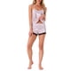 thumbnail image 2 of Conjunto de pijamas de satén para mujer INSPIRE CHIC, camisetas sin mangas con tirantes tipo racerback y pantalones cortos con encaje, conjuntos de lounge de seda, L Rosa-1, 2 of 6