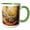 Green/White, variant on 3drose, Boulder in the Autumn Forest in Monte Sano State Park, 11oz Two-tone Black Mug