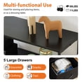 thumbnail image 3 of CONCETTA Dresser for Bedroom, TV Stand with Drawers, Fabric Dresser with 5 Drawers and Open Storage Shelf for Living Room, Black, 3 of 7