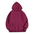 thumbnail image 5 of Hoodies for Women Basic Hoodies Oversized Plain Pullover Sweatshirt Women's Casual Front Pockets Long Sleeve Hooded Pullover Tops 2025 Fall Outdoor Loose Comfy Hoody Hoodie #10Wine S, 5 of 5