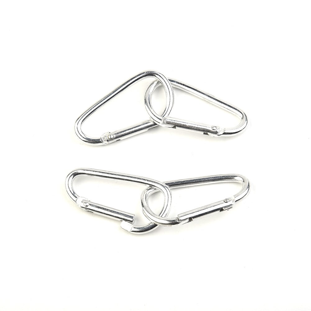 50/100Pcs D-Shaped Spring Clip Black Silver Colorful Aluminum Alloy Carabiner Spring Clip Key Chain Climbing Carabiners Parts