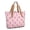 Breast Cancer Ribbon Heart, variant on Breast Cancer Ribbon Heart Stripe Large Tote Bag for Women, Polyester Roomy Travel Tote with Pockets and Zipper, Foldable Gifts Ideas for Women Men