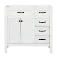 thumbnail image 2 of 36" Bathroom Vanity without Sink, Modern Bathroom Storage Cabinet with One Cabinet and Drawers, Bathroom Vanity Base Only, Solid Frame and MDF Board, Easy to Install, White, 2 of 7