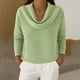 thumbnail image 1 of Uootdi Women's Waffle Knit Tops Cowl Neck Long Sleeve Clothes Trendy Casual Loose Relaxed Fit Knit Pullover Gift, 1 of 9