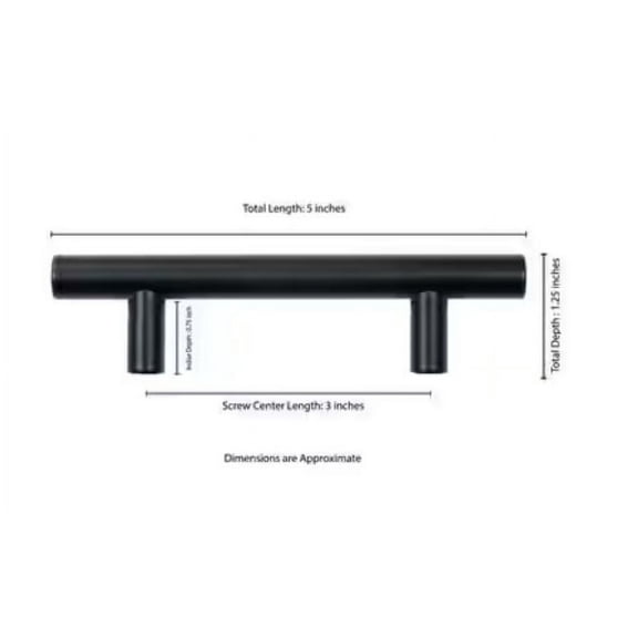 Simple Bar 3 in. (76.2 mm) Center-to-Center Matte Black Cabinet Drawer Pull (30-Pack)