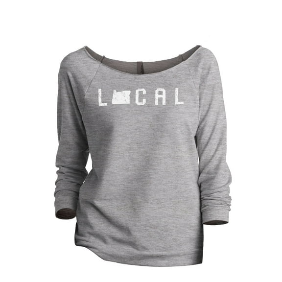 Thread Tank Local Oregon State Women's Slouchy 3/4 Sleeves Raglan Sweatshirt Sport Grey Small